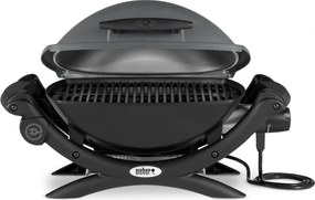 Електрическо барбекю Weber Q1400 WB 52020079, 2200 W, 43x32 cm, Капак и корпус от лят алуминий, Подвижна тава за мазнини, Тъмносив