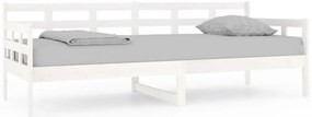 820363 vidaXL Дневно легло, бяло, борово дърво масив, 80x200 см