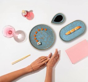 Основна чиния LA MEDITERRANEA Scratch Blue, 27х2.6 cm, порцелан