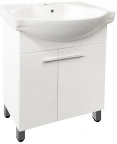 Долен шкаф за баня ICP 7055, PVC, бял, с умивалник, 60x46x85см