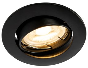 Комплект от 6 черни вградени прожектора GU10 35 mm - Edu