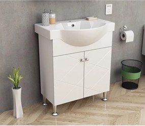 Долен шкаф за баня ICP 7044, Inter Ceramic, PVC, бял, с умивалник, 70x46x85см