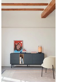 Тъмно сив нисък скрин 180x76 cm Corvo - Teulat