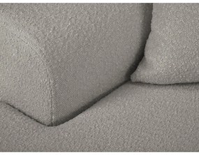 Светлосив разтегателен ъглов диван с място за съхранение от прежда с примки от букле (ляв ъгъл) Kyoto – Cosmopolitan Design