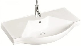 Мивка за баня ICC 8770, монтаж върху мебел, с отвор за смесител, порцелан, бял, 71x47x18см