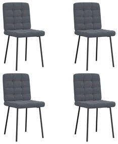 3315181 vidaXL Трапезни столове, 4 бр, тъмносиви, кадифе