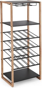 Черен/в естествен цвят метален шкаф за вино брой бутилки 20, 50x122x35 cm Isaac – Yes Everyday