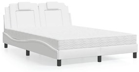 3208790 vidaXL Легло Viana без матрак, бяло, 140x190 см изкуствена кожа