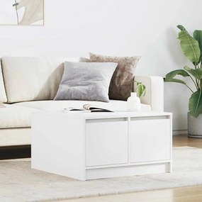3328408 vidaXL Масичка за кафе с чекмеджета, бяла 70,5x70x40 см