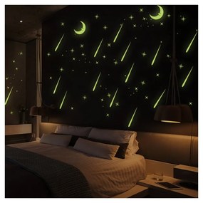 Стикери за стена Светеща в тъмното луна и падащи звезди - Ambiance