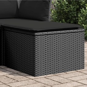 365968 vidaXL Градински стол с възглавница, черен, 55x55x37 см, полиратан