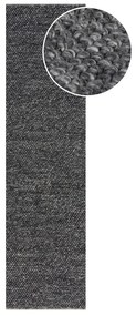 Тъмносива ръчно изработена пътека със смес от вълна 60x230 cm Minerals – Flair Rugs