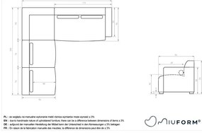 Сив ъглов диван (ляв ъгъл) Flex Felix – Miuform