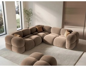 Кафяв кадифен ъглов диван Loretto – Cosmopolitan Design