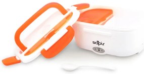 Електрическа кутия за храна за автомобил SAPIR SP 1177 AD, 40W/12V, 1.5 литра, Две отделения, Клапан за пара, Бял/оранжев