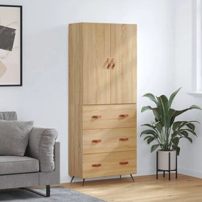 3195822 vidaXL Висок шкаф, дъб сонома, 69,5x34x180 см, инженерно дърво