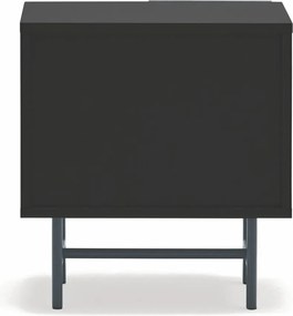 Черно/антрацитно матово нощно шкафче с рафтове Nube – Teulat
