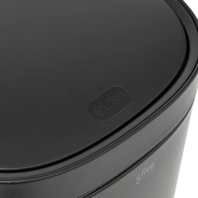 Кош 5five, Кръгъл, Инокс, Пуш бутон, 50 L - Черен
