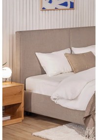 Двойно тапицирано кафяво-сиво легло с място за съхранение и включена подматрачна рамка 180x200 cm Myra Bold – Bonami Selection