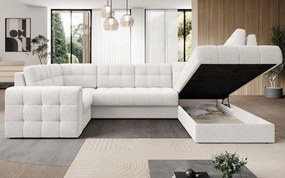 Ъглов диван Bale U-Бяло-Десен