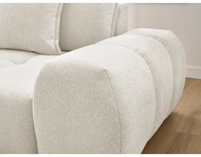 Бял шенилов сгъваем/с място за съхранение ъглов диван (ляв ъгъл) Everest – Bobochic Paris