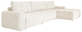 Кремав разтегателен модулен ъглов диван с място за съхранение (десен ъгъл) Lulu – Miuform