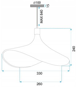 БАМБУКОВА ВИСЯЩА ЛАМПА APP1642-1CP 30cm