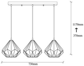 Черно висящо осветително тяло с метален абажур Diamond – Opviq lights