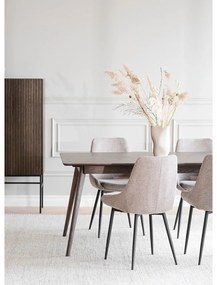 Тъмнокафява сгъваема трапезна маса от декор от дъб 90x190 cm Yumi – Rowico