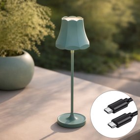 Ретро настолна лампа минерално синя акумулаторна IP44 - Granny