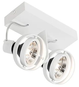 Модерен таванен прожектор бял 2-светлини GU10 70mm - Master