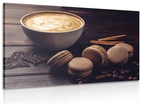Картина на платно – Кафе с шоколадови макарони