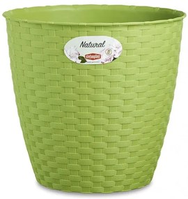 Stefanplast - Кръгла кашпа Natural Line 14 см - зелена ябълка