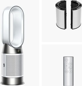 Пречиствател въздух 2в1 Dyson Purifier Hot+Cool HP1 544826-01, Отоплител, 50W, 30 м2, 287 l/s, 10 скорости, Air Multiplier™, Wi-Fi, Bluetooth, Осцилация, Бял/сребрист