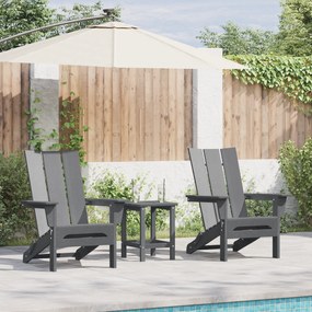 Сгъваеми столове Adirondack от Sonata H 2 броя светлосив 74.5x80.5x90 см HDPE