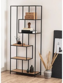 Черна етажерка в дъб 77x185 cm Seaford - Actona