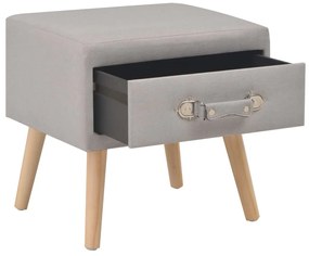 247534 vidaXL Нощно шкафче, сиво, 40x35x40 см, плат