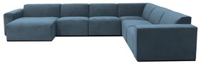 Син ъглов диван от рипсено кадифе (ляв ъгъл) Sting – Scandic