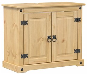 4002791 vidaXL Шкаф за мивка за баня "Corona" 73x33x60 см бор масив