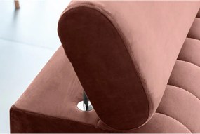 Розов кадифен разтегателен диван 261 cm Laurence – ELTAP