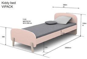 Бяло детско легло , 90 x 200 cm Kiddy - Vipack
