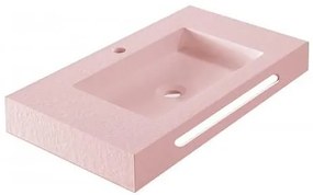 Мивка за баня " RESIN POLY MARBLE" » ICC 8046PINK, стенен монтаж, смола, розов мат, 80x46см