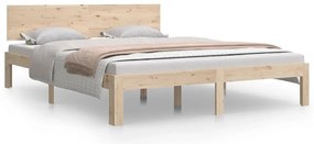 810500 vidaXL Рамка за легло, дърво масив, 150x200 cм, King Size