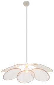 Japandi висяща лампа кремава с ленен абажур - Aisha