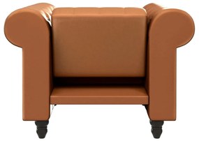 Кафяво кресло честърфийлд от изкуствена кожа Felix – Støraa