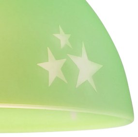 Зелена детска лампа със стъклен абажур ø 30 cm Day &amp; Night - LAMKUR