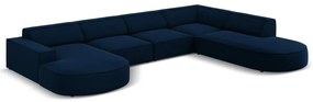 Ъглов диван от синьо кадифе (десен ъгъл) Jodie - Micadoni Home
