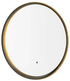 Модерно огледало за баня черно с LED и сензорен димер - Pim