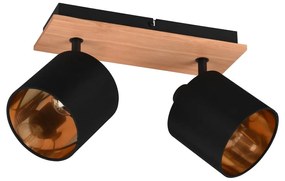 Прожектор в черен и естествен цвят ø 12 cm Tommy – Trio