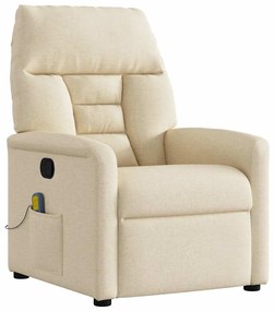 4015560 vidaXL Масажен наклоняем стол, кремав, текстил